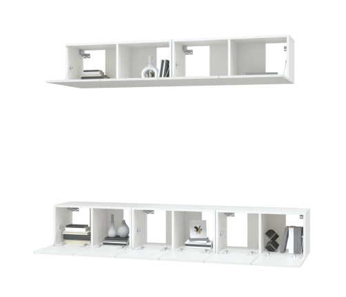 Set de muebles para TV 5 piezas madera contrachapada blanco