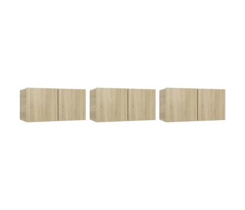 Set de muebles para TV 5 pzas madera contrachapada roble Sonoma