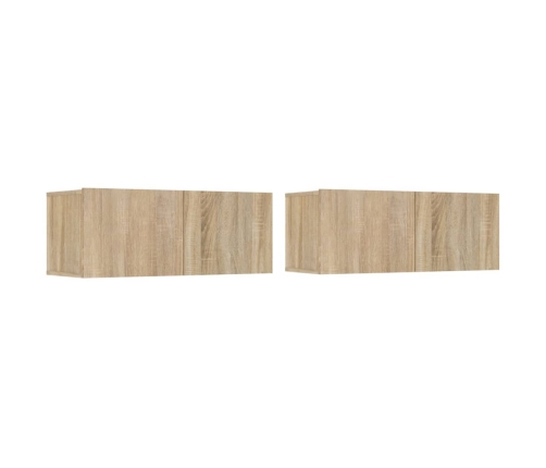 Set de muebles para TV 5 pzas madera contrachapada roble Sonoma