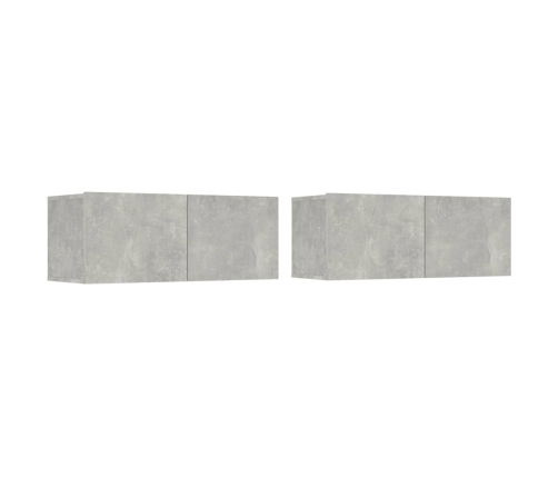 Set de muebles de TV 5 pzas madera contrachapada gris hormigón