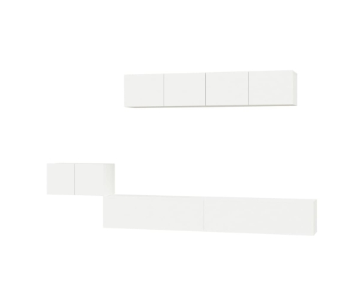 Set de muebles para TV 5 piezas madera contrachapada blanco