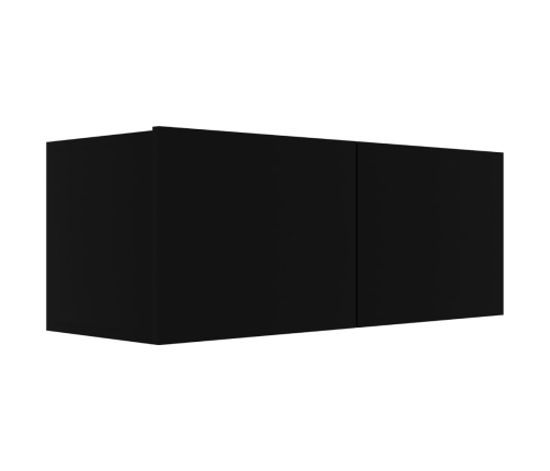 Set de muebles para TV 5 piezas madera contrachapada negro