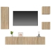 Set de muebles para TV 5 pzas madera contrachapada roble Sonoma