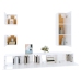 Set de muebles para TV 5 piezas madera contrachapada blanco