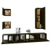 Set de muebles para TV 5 piezas madera contrachapada negro