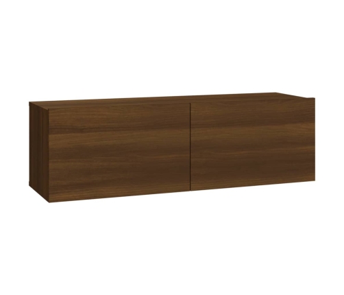 Set de muebles para TV 5 pzas madera contrachapada roble marrón