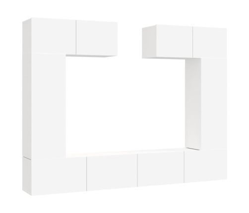 Set de muebles para TV 6 piezas madera contrachapada blanco