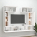 Set de muebles para TV 6 piezas madera contrachapada blanco