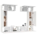 Set de muebles para TV 6 piezas madera contrachapada blanco