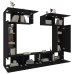 Set de muebles para TV 6 piezas madera contrachapada negro