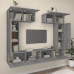 Set de muebles para TV 6 pzas madera contrachapada gris Sonoma