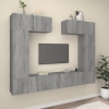 Set de muebles para TV 6 pzas madera contrachapada gris Sonoma