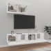 Set de muebles de TV 3 piezas madera contrachapada blanco