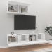 Set de muebles de TV 3 pzas madera contrachapada blanco brillo