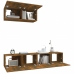 Set de muebles de TV 3 pzas madera contrachapada roble ahumado