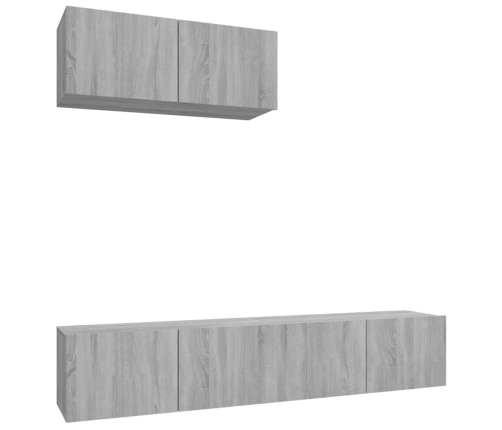 Set de muebles para TV 3 pzas madera contrachapada gris Sonoma