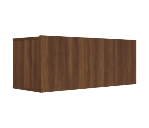 Set de muebles para TV 3 pzas madera contrachapada roble marrón