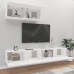 Set de muebles de TV 3 piezas madera contrachapada blanco