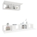 Set de muebles de TV 3 piezas madera contrachapada blanco