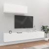 Set de muebles de TV 3 piezas madera contrachapada blanco