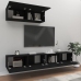 Set de muebles para TV 3 piezas madera contrachapada negro