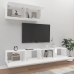 vidaXL Set de muebles de TV 3 pzas madera contrachapada blanco brillo