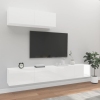 Set de muebles de TV 3 pzas madera contrachapada blanco brillo