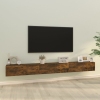 Set de muebles de TV 3 pzas madera contrachapada roble ahumado