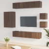 Set de muebles para TV 8 pzas madera contrachapada roble marrón