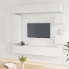 Set de muebles para TV 8 piezas madera contrachapada blanco