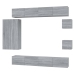 Set de muebles de TV 8 pzas madera contrachapada gris sonoma