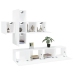 Set de muebles para TV 7 piezas madera contrachapada blanco