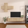 vidaXL Juego de mueble TV 7 piezas madera contrachapada roble Sonoma