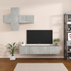 vidaXL Juego de mueble TV 7 piezas madera contrachapada gris hormigón