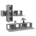 Set de muebles de TV 7 pzas madera contrachapada gris sonoma