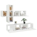 Set de muebles para TV 7 piezas madera contrachapada blanco