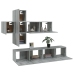 Set de muebles para TV 7 pzas madera contrachapada gris Sonoma