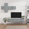 Set de muebles para TV 7 pzas madera contrachapada gris Sonoma