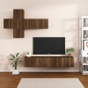 Set de muebles para TV 7 pzas madera contrachapada roble marrón