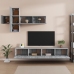 Set de muebles para TV 7 pzas madera contrachapada gris Sonoma