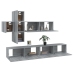 Set de muebles para TV 7 pzas madera contrachapada gris Sonoma