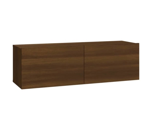 Set de muebles para TV 7 pzas madera contrachapada roble marrón