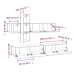 Set de muebles para TV 7 pzas madera contrachapada roble marrón