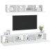 Set de muebles para TV 4 piezas madera contrachapada blanco