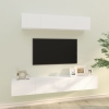 Set de muebles para TV 4 piezas madera contrachapada blanco