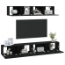 Set de muebles para TV 4 piezas madera contrachapada negro