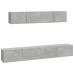 Set de muebles de TV 4 pzas madera contrachapada gris hormigón