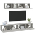 Set de muebles de TV 4 pzas madera contrachapada gris hormigón