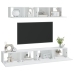 Set de muebles para TV 4 piezas madera contrachapada blanco