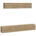 Set de muebles para TV 4 pzas madera contrachapada roble Sonoma